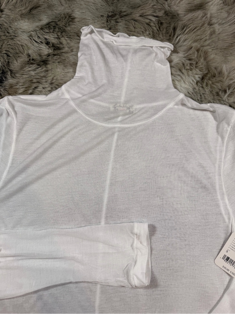 NWT - Intimately by Free People Sheer Turtleneck Top Women’s Small Ivory